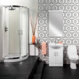 Trueshopping Offset Shower and Vanity Bathroom