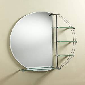 Trueshopping Round Mirror With Shelves