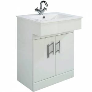 White Gloss Vanity Unit with extra