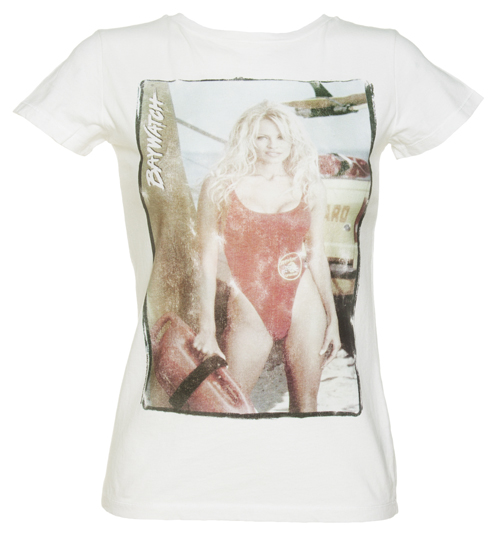 Ladies Baywatch Pamela Anderson Longline T-Shirt