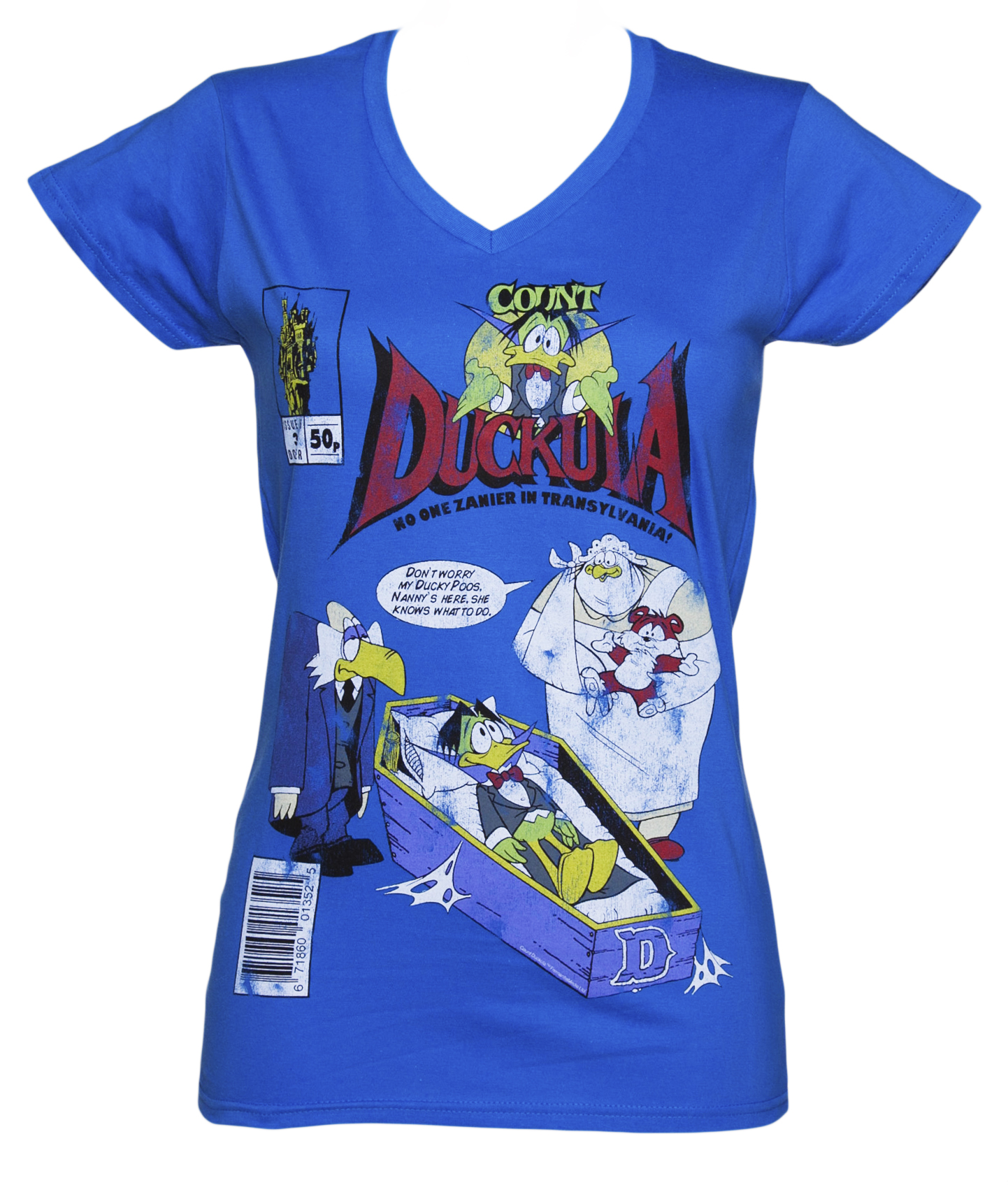 Ladies Count Duckula Comic Cover V-Neck T-Shirt