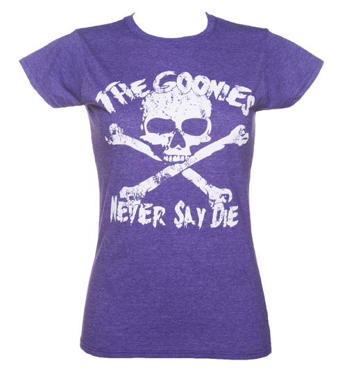 Ladies Heather Purple Goonies Never Say Die