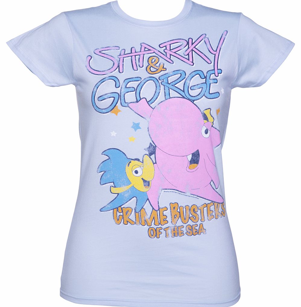 Ladies Light Blue Sharky And George T-Shirt