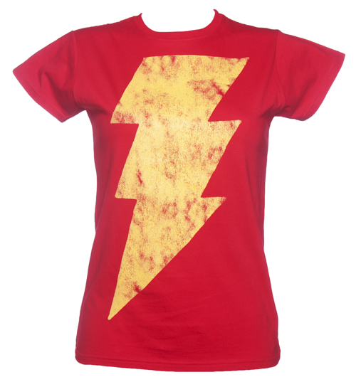 TruffleShuffle Ladies Lightning Flash Shazam T-Shirt