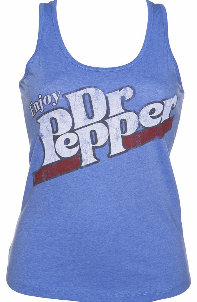 Ladies Vintage Blue Dr Pepper Logo Vest