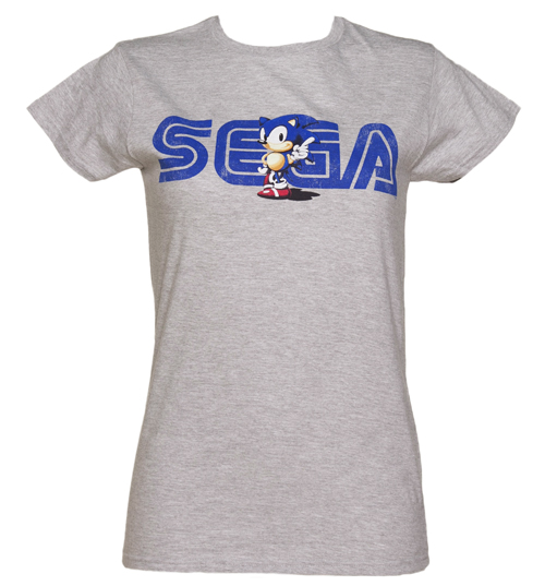 Ladies Vintage Sonic and Sega Logo T-Shirt