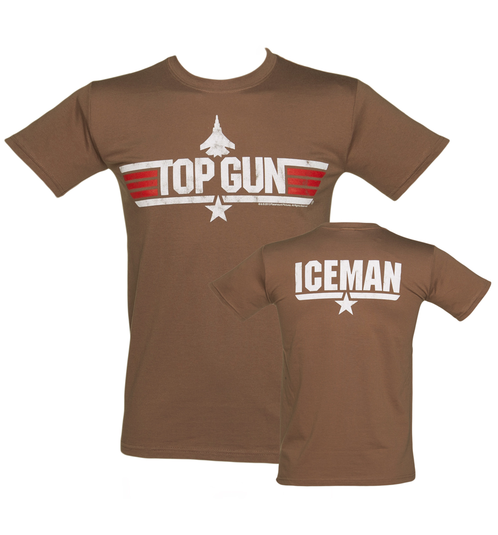 Mens Brown Top Gun Iceman T-Shirt