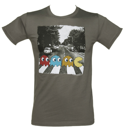 TruffleShuffle Mens Charcoal Pac-Man Abbey Road T-Shirt