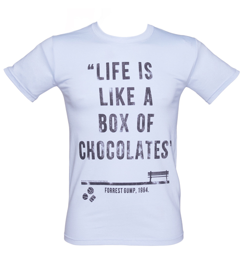 Mens Forrest Gump Box Of Chocolates Quote T-Shirt