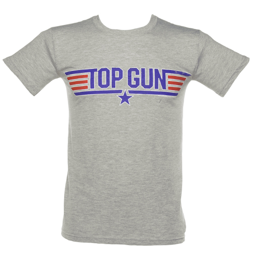 Mens Grey Top Gun Logo T-Shirt