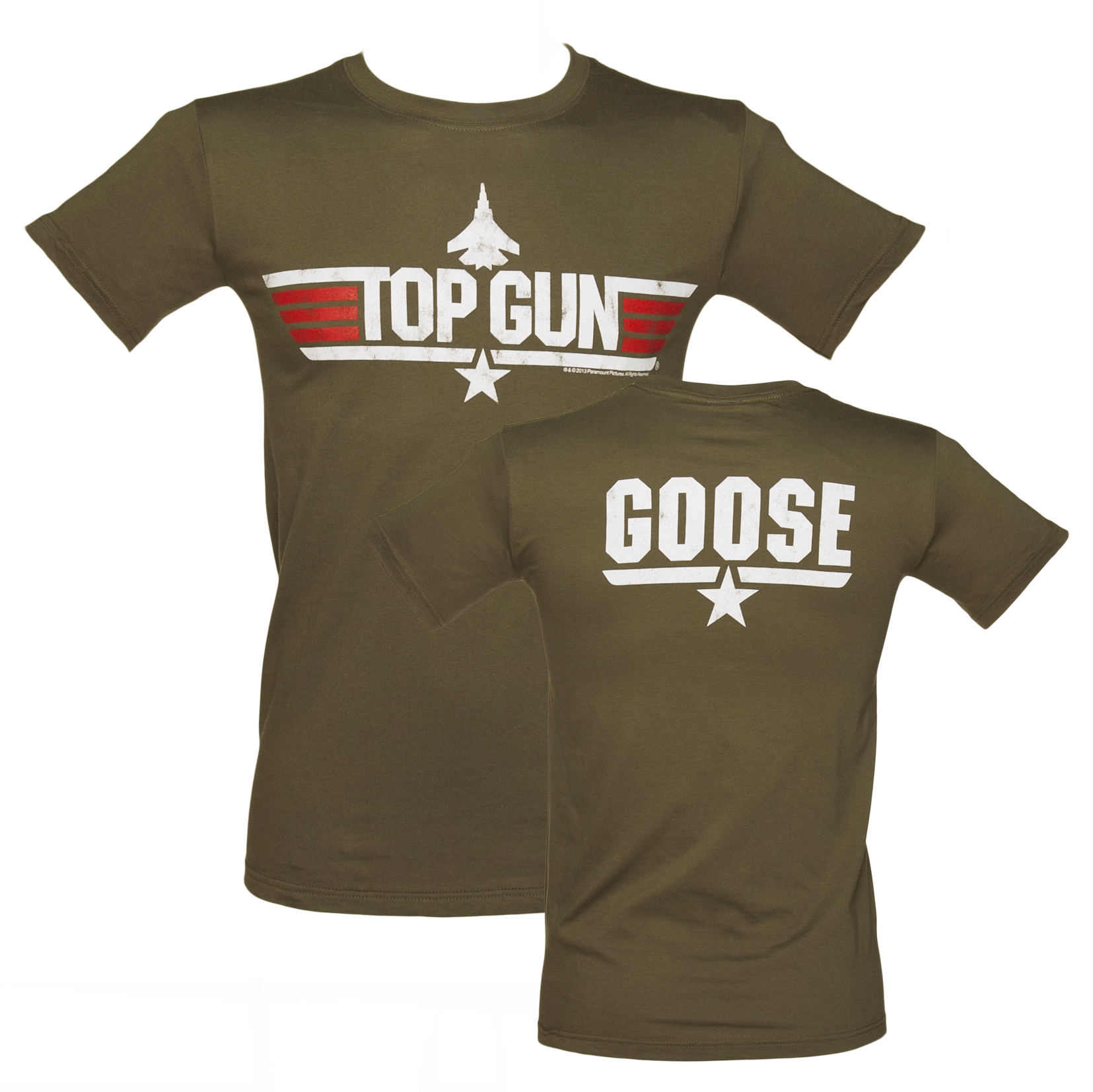 Mens Khaki Top Gun Goose T-Shirt
