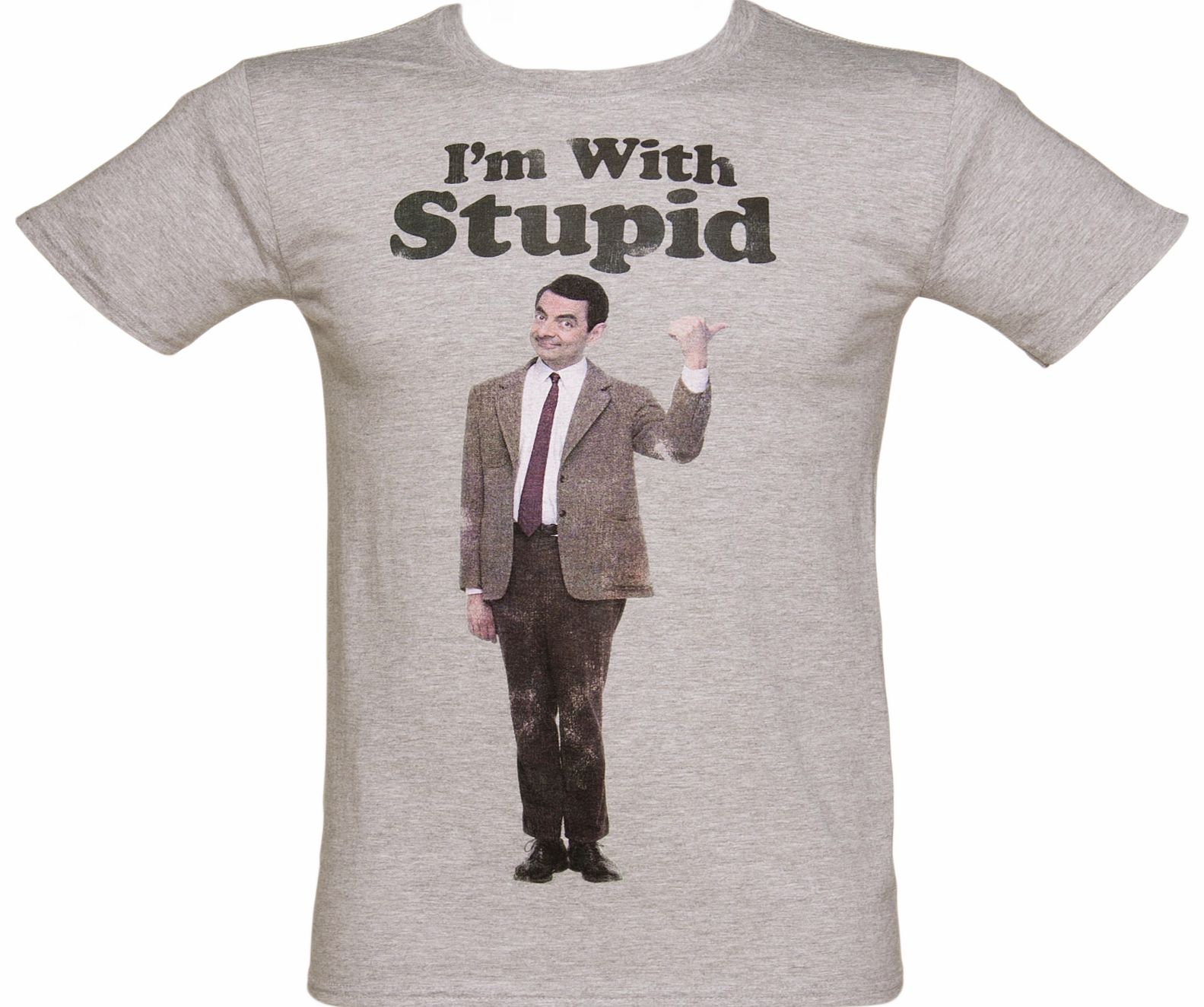 Mens Mr Bean Im With Stupid T-Shirt