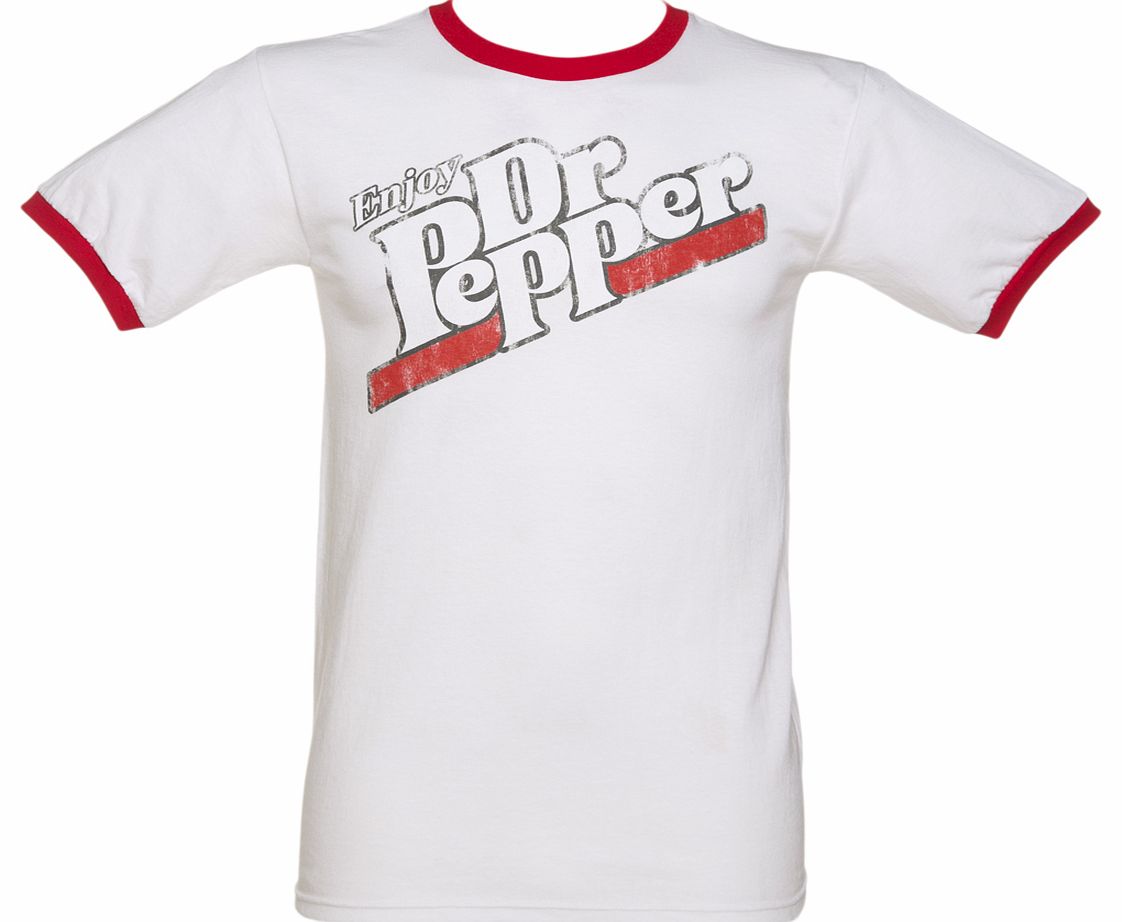 Mens Vintage Dr Pepper Logo Ringer T-Shirt