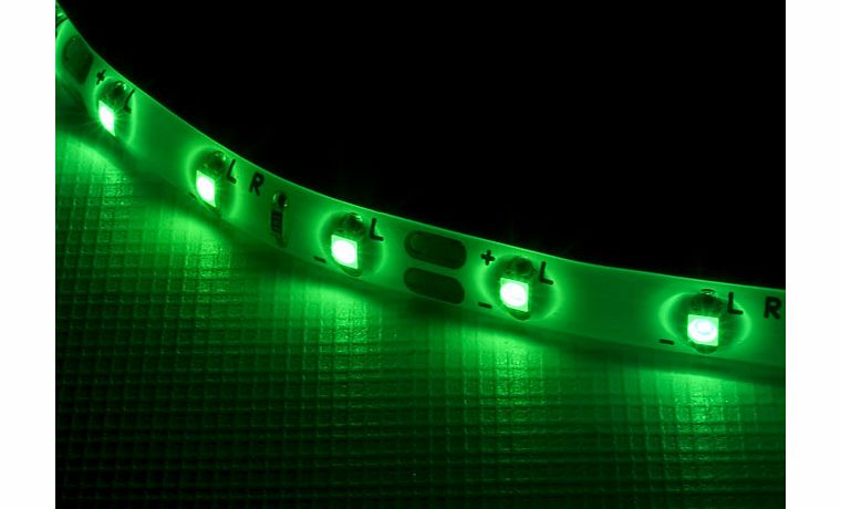 TruOpto 5m Green LED Strip 12V 4.8W per Meter 8mm Tape