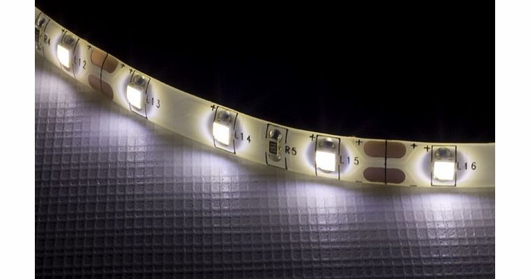 TruOpto 5m White LED Strip 12V 4.8W per Meter 8mm Tape