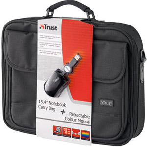 Trust 15.4 Notebook Bag and Retractable Colour Mouse BB-1300p - Ref. 15846