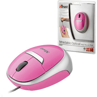Trust Retractable Optical Mini Mouse Pink MI-2850Sp - Ref. 15488
