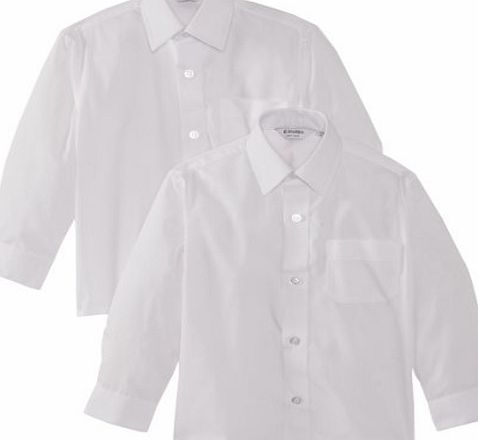 Trutex Boys Long Sleeve School Shirt, White, 7-8 Years (Manufacturer Size: 12`` Collar)