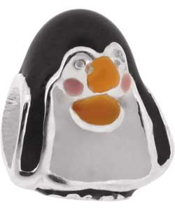 Cutie Sterling Silver Enamel Penguin Charm