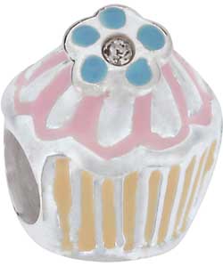 Truth Cutie Sterling Silver Pink Enamel Cupcake
