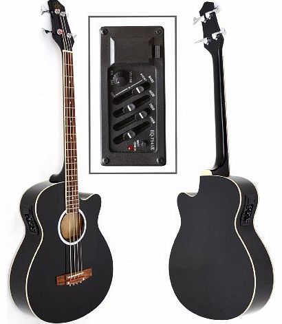 ts-ideen Acoustic-Electric Bass Guitar with 4 Band EQ Pickup and Replacement Strings