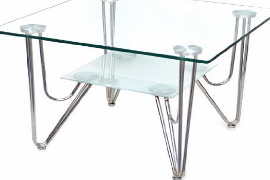 ts-ideen Glass table delicate side table corner table coffee table made of stainless steel with 10 mm Tempered security glass