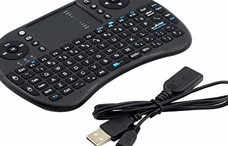 Tsing Mini Wireless Keyboard with Touchpad, 2.4Ghz Handheld USB Little Keyboard (Built-in Battery) for PC, Google, Laptop, Android, HTPC, Smart TV, X-BOX