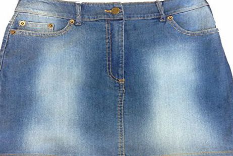 TTC Denim Stretch Mini Skirt Stone wash Mini Skirt 8 10 12 14 16 18 (10)