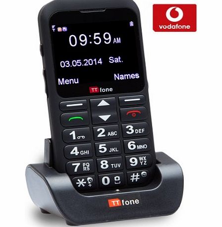 Earth Vodafone Pay As You Go Big Button UK Sim Free Mobile Phone with Huge Screen, SOS Button and Dock