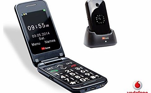 Venus 2 Vodafone Pay As You Go Big Button Flip Bluetooth Mobile Phone with Dual Screen SOS Button