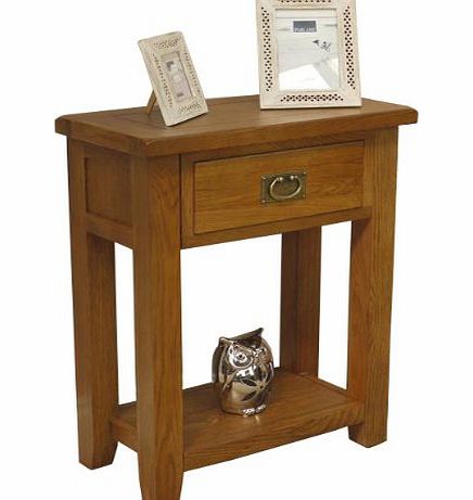 TUCAN RUSTIC OAK CONSOLE UNIT / SOLID HALL TABLE WITH 1 DRAWERS / SIDE PHONE TABLE