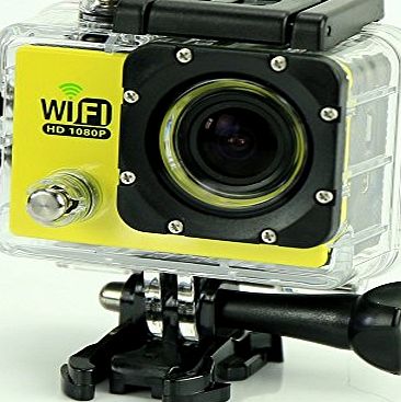 SJ6000 Sport Kamera Action Cam WiFi Wasserdicht Waterproof Full HD 12MP 1080P DVR Helmkamera Digital Video Recorder DVR Camcorder amp; Mounting Accessories Kit (Yellow)