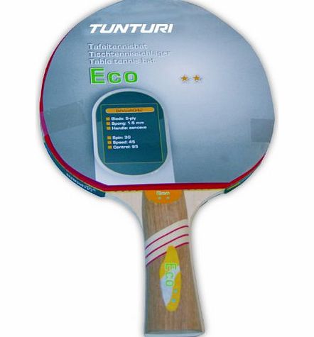 Tunturi Eco 2 Star Table Tennis Bat - Multicoloured