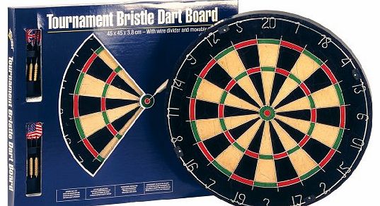 Tournament Bristle Official Dartboard and Darts - Multicoloured