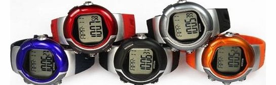Turboxrossing Unisex Calorie Counter Heart Rate Monitor Digital Wrist Watch Red
