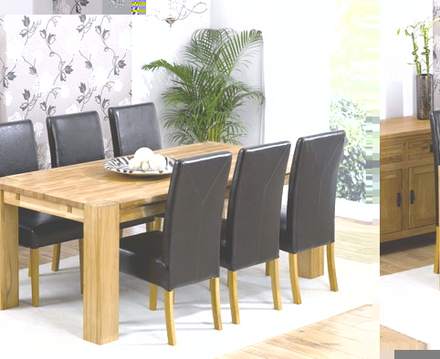 turin Oak Dining Table - 200cm and 6 Monaco