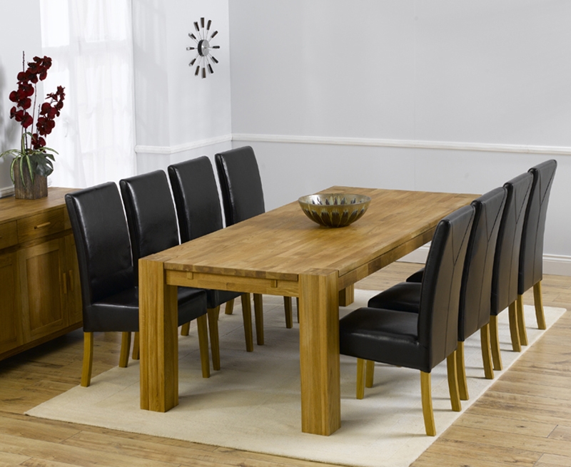 Turin Oak Dining Table - 240cm and 8 Monaco