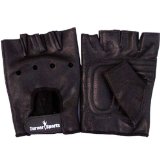 Full Leather Weight Lifting Training Gloves Black Body Building Glove Small