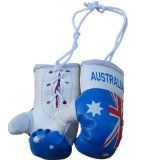 Turner Sports Mini Punch Boxing Gloves Miniature Novelties Key Chain Australia Flagged