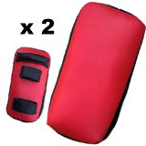Turner Sports PVC Thai pad Cotton Filled Kick boxing punch pads hook and jab pads martial training Red Black x 2