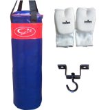 Quality Vinyl Punch Bag Kick Boxing Martial Arts set With Free Ceiling Hookand Bag Gloves