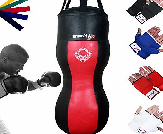 Vinyl Double Angled Upper Cut Body bag Kick Boxing Punch bags Red Black 4 ft