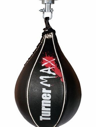 TurnerMAX Geniune Cowhide Leather Speedball Punching Ball Exercise Gym fitness MMA Fitness Black