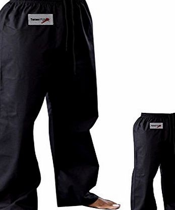 TurnerMAX Karate Trouser Training Pants Martial Art kung Fu GI Suits Kick Boxing Training Equipment Cotton Black 110