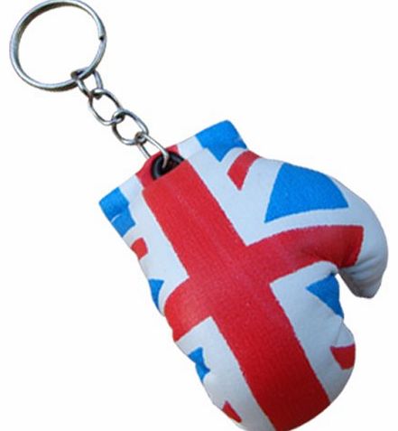 TurnerMAX Mini Punch Boxing Gloves Miniature Novelties Key Chain United Kingdom Flagged