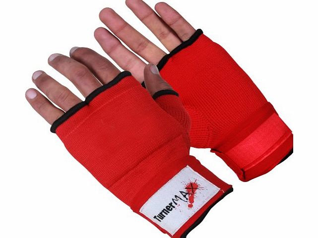 Poly Cotton Inner Gloves Kick Boxing Training Protective Gear Elasticated Red Medium