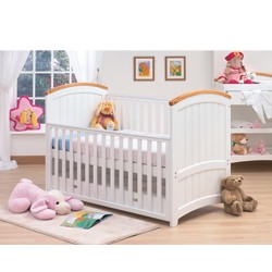 Barcelona DropSide Cot Bed In Beech White