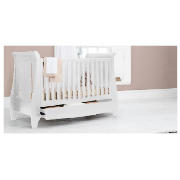 Lucas Dropside Sleigh Cot Bed, White