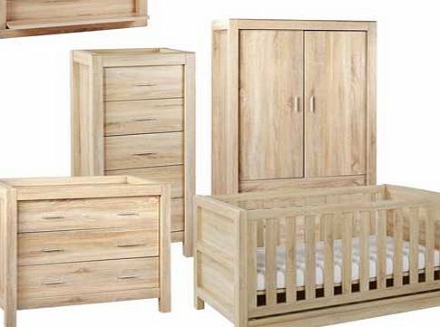 Tutti Bambini Milan 6 Piece Oak Furniture Room Set