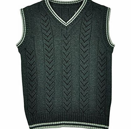Tuzama Kids Boys Vest Sweater Knitting Pattern V Neck Waistcoat Black 5-6 years